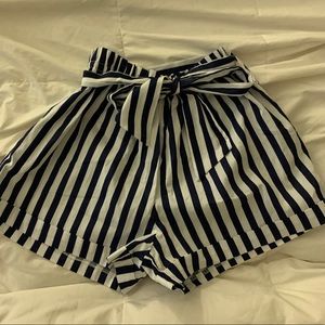 paperbag striped shorts